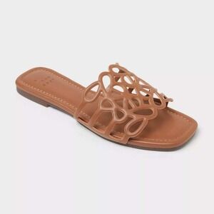 Women's Fiona Slide Sandals by A New Day Beige Size 7 |New With Tags